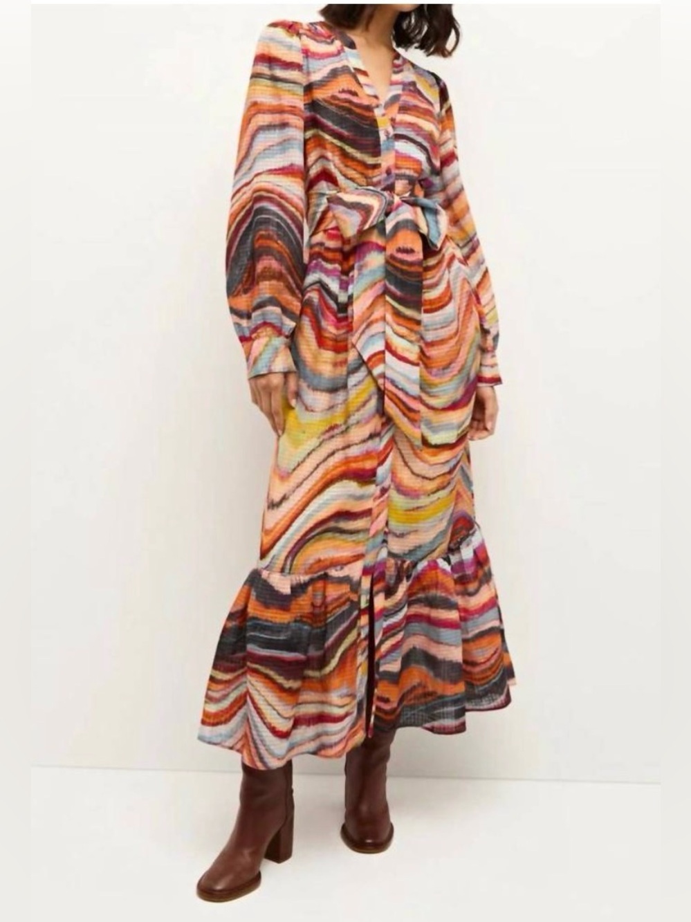 Marie Oliver Hannon Multicolor Ammolite Maxi Dress Sz 8